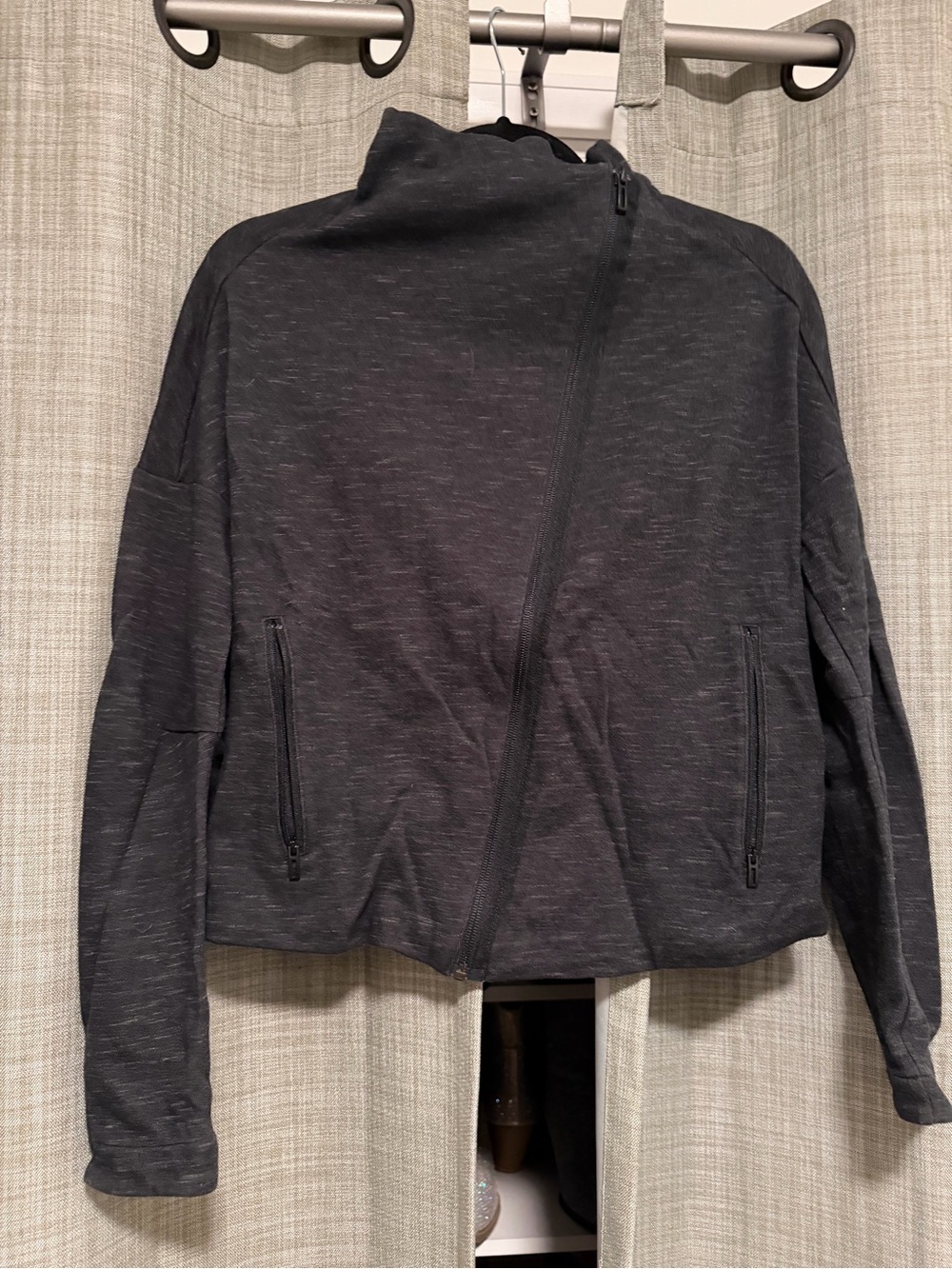 adidas Dark Gray Asymmetrical Zip Jacket